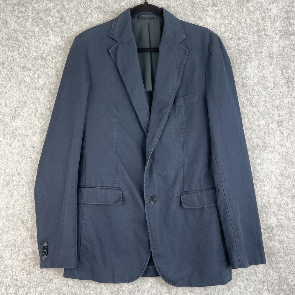 Balmain Blazer Jacket‎ Mens 40R Blue Unstructured Cotton Linen Stretch Career